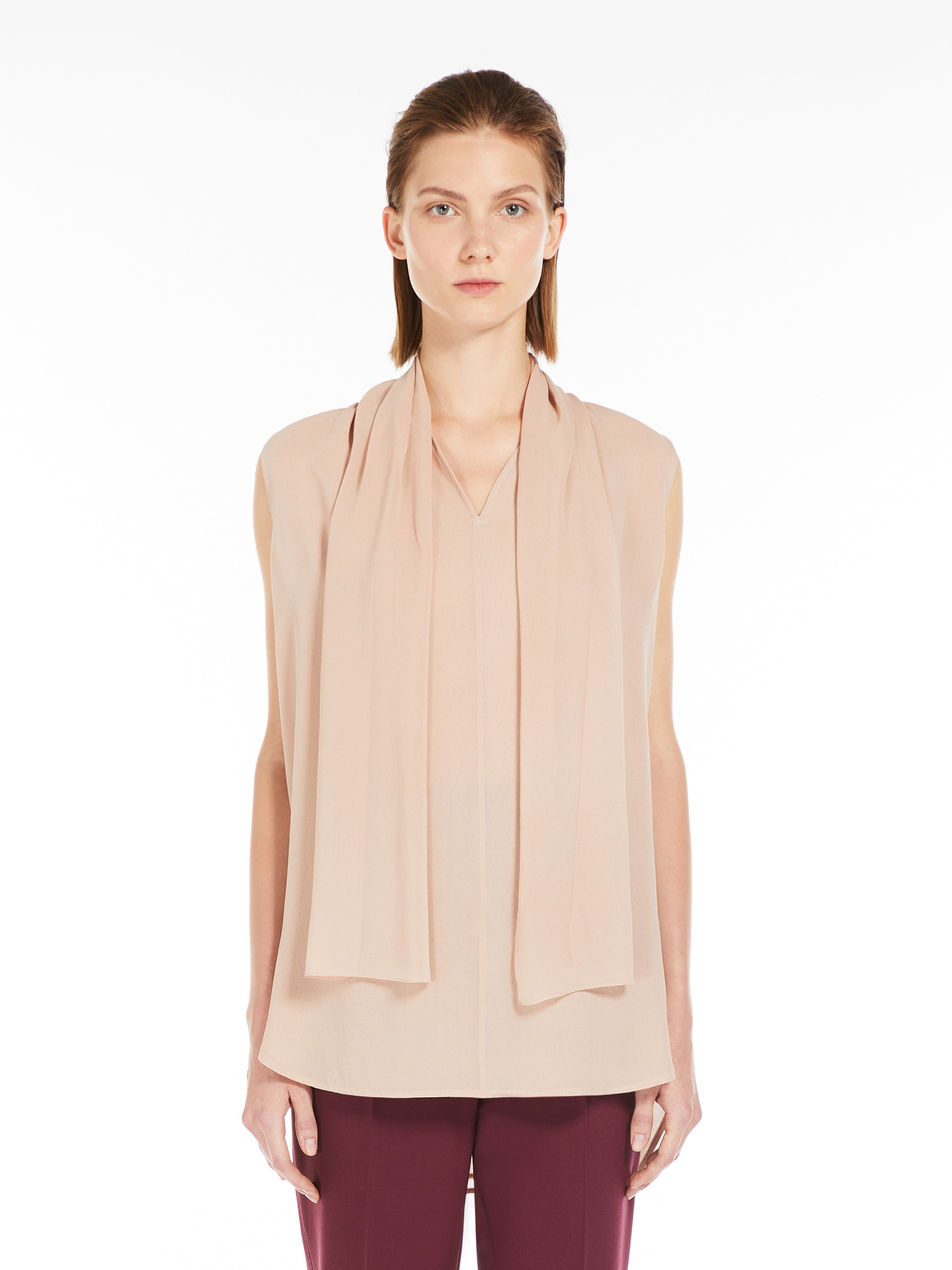 Max Mara Sleeveless Shirt In Nude