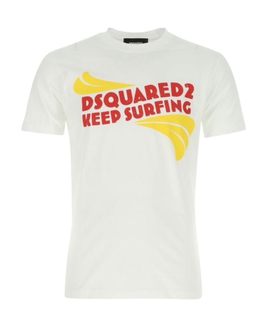 Dsquared2 Keep Surfing Cotton T-shirt In White