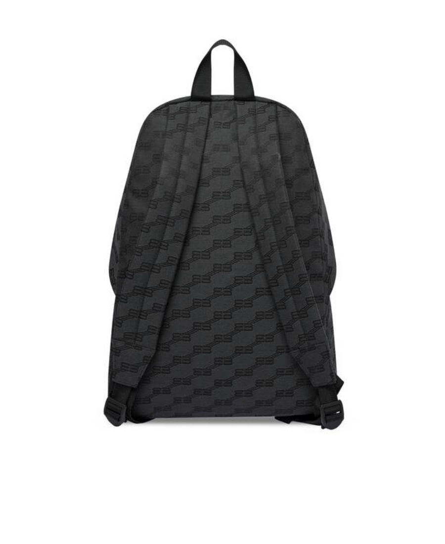 Balenciaga Zaino Signature Medium In Tela Jacquard Bb Monogram   Da Uomo In Nero