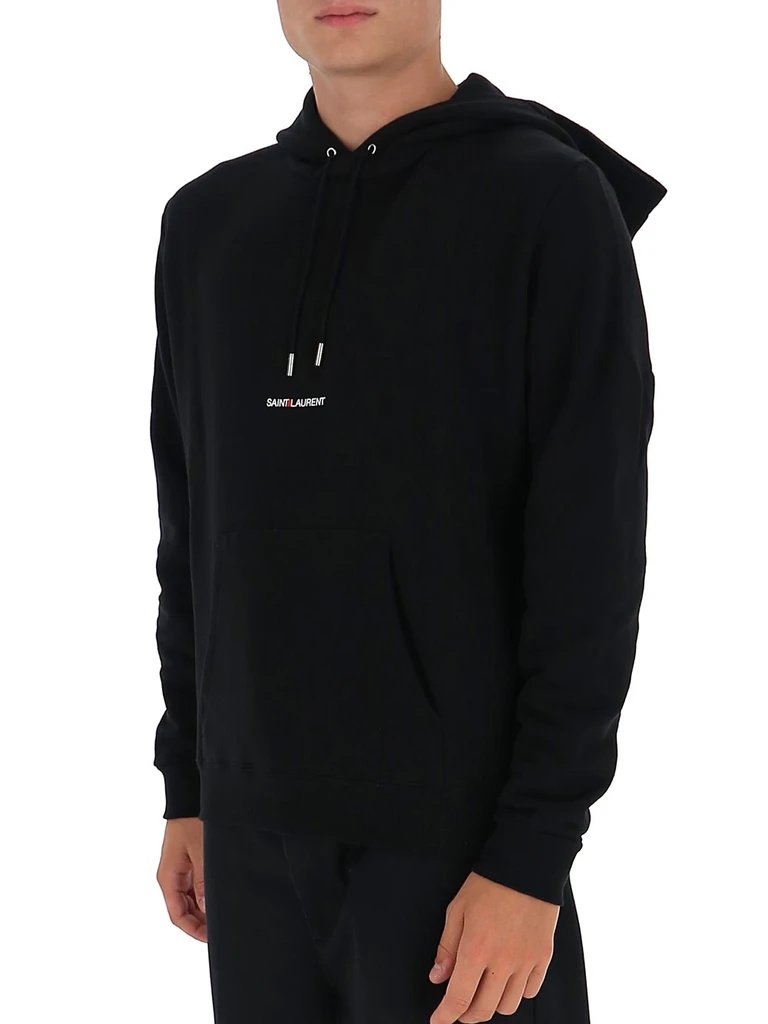 Saint Laurent Hot Multi-star Logo Hooded Sweater In Black