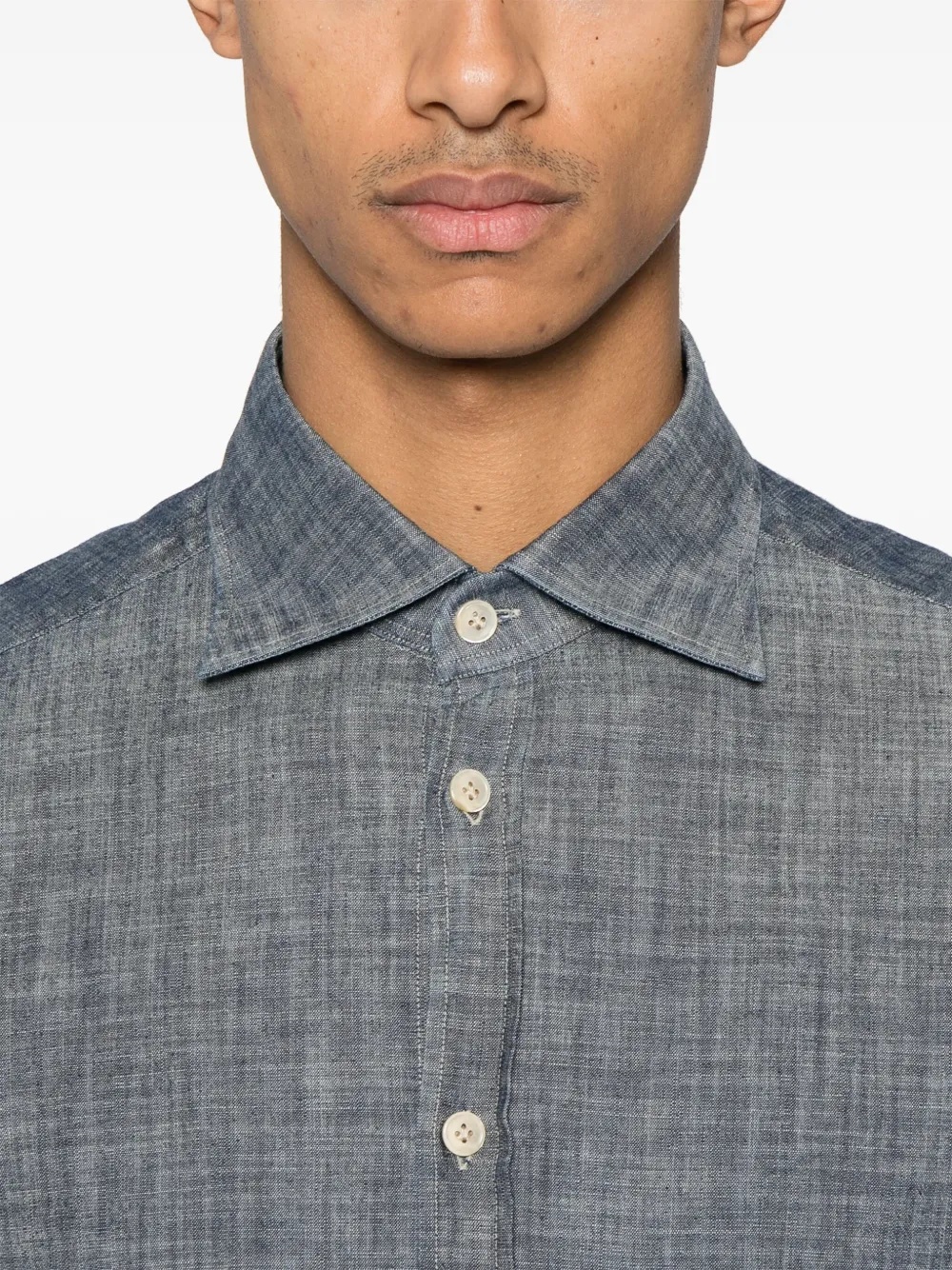 Eleventy Shirt Italian Collar Cuffed Sleeves In Gray