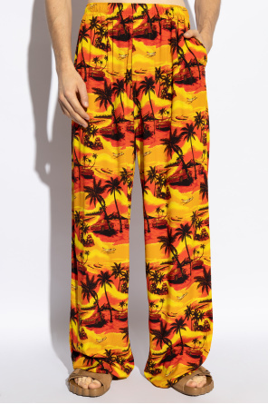 Balenciaga Hawaiian Car Pyjama Pants In Brown