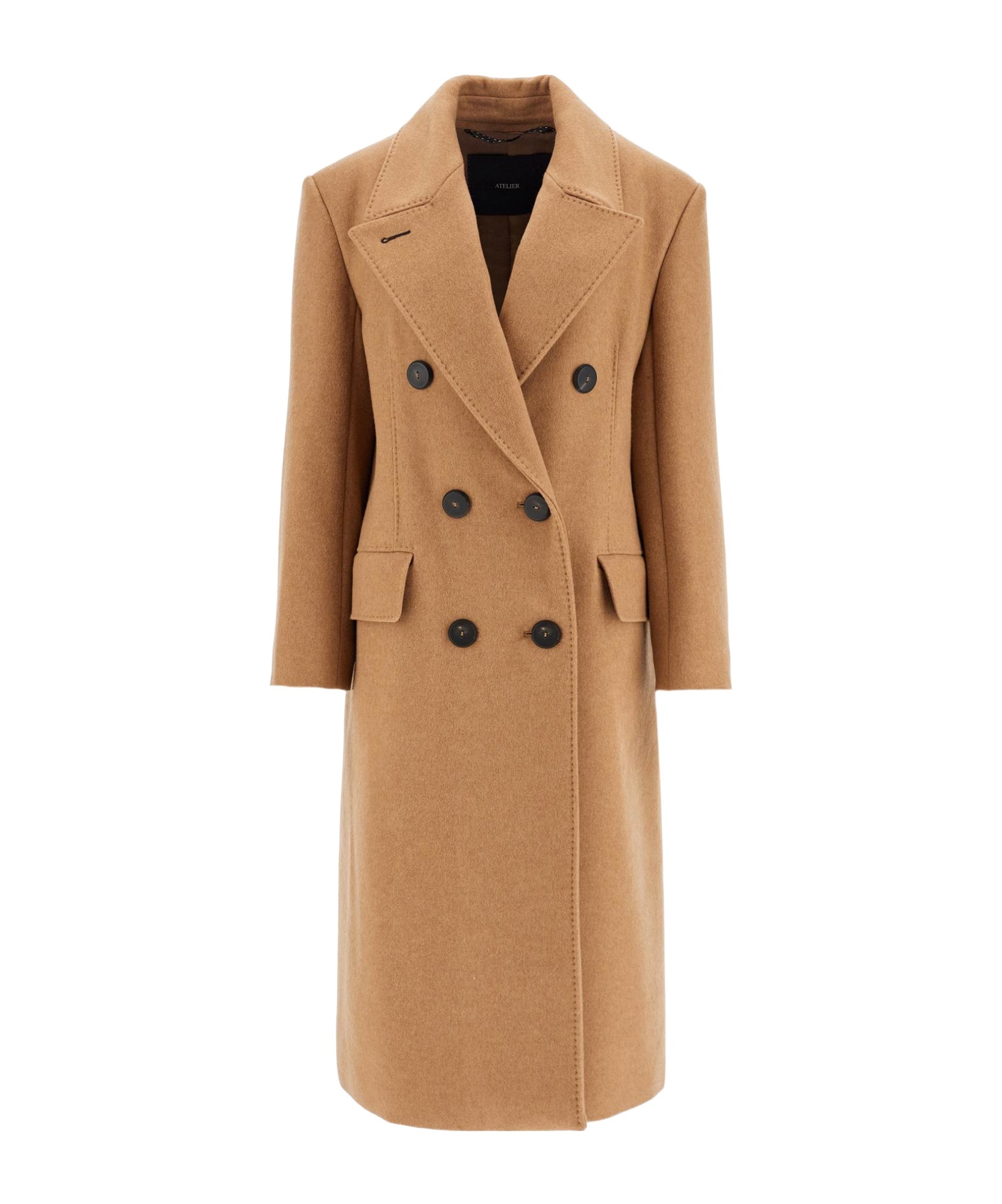 Max Mara Certo Double-breasted Long Coat In Nude