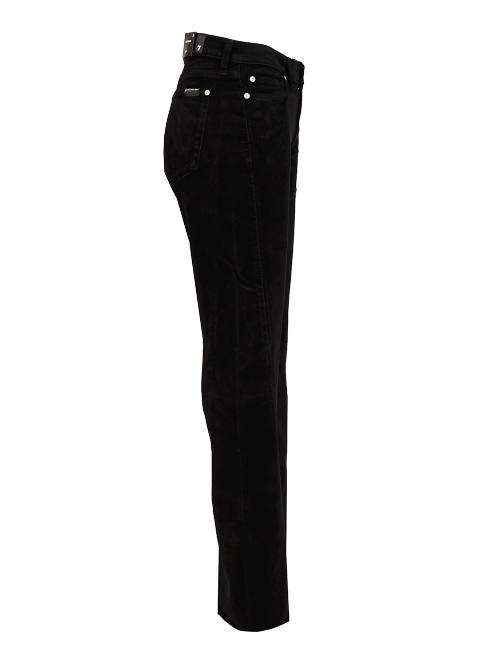 7 For All Mankind Lisha Velvet Flared Trousers In Black