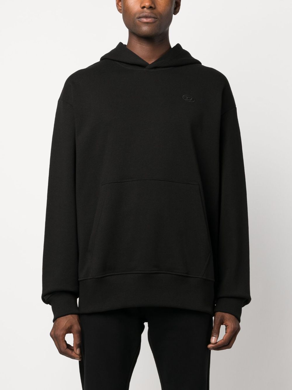Diesel S-ginn-hood-d Logo-print Hoodie In Black