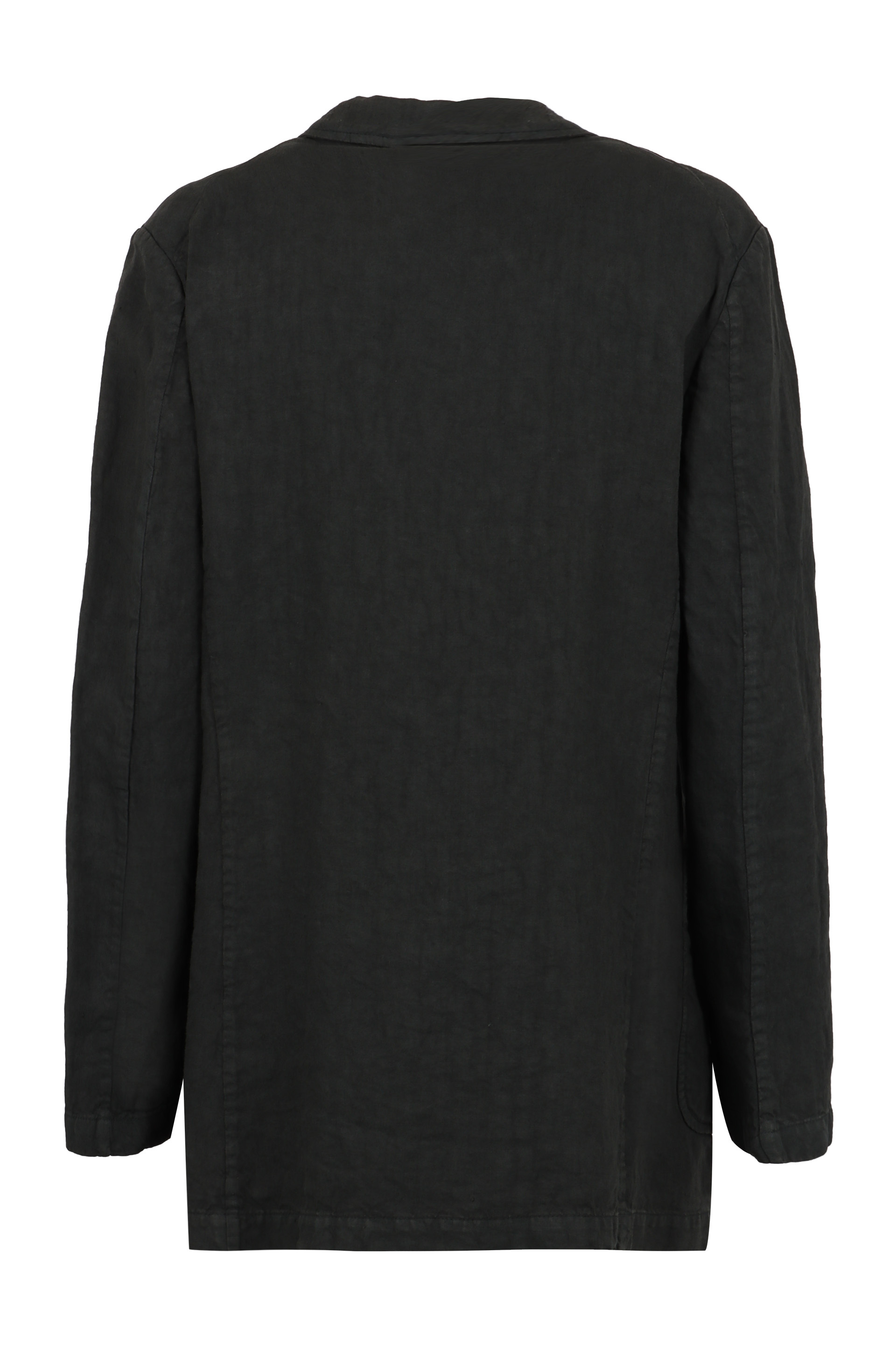 Aspesi Linen Single-breasted Suit In Black