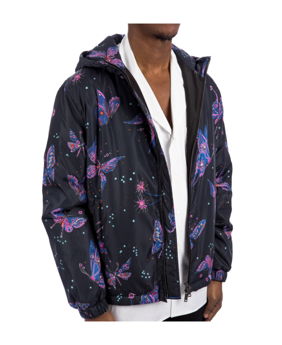 Valentino Printed Jacket In Black
