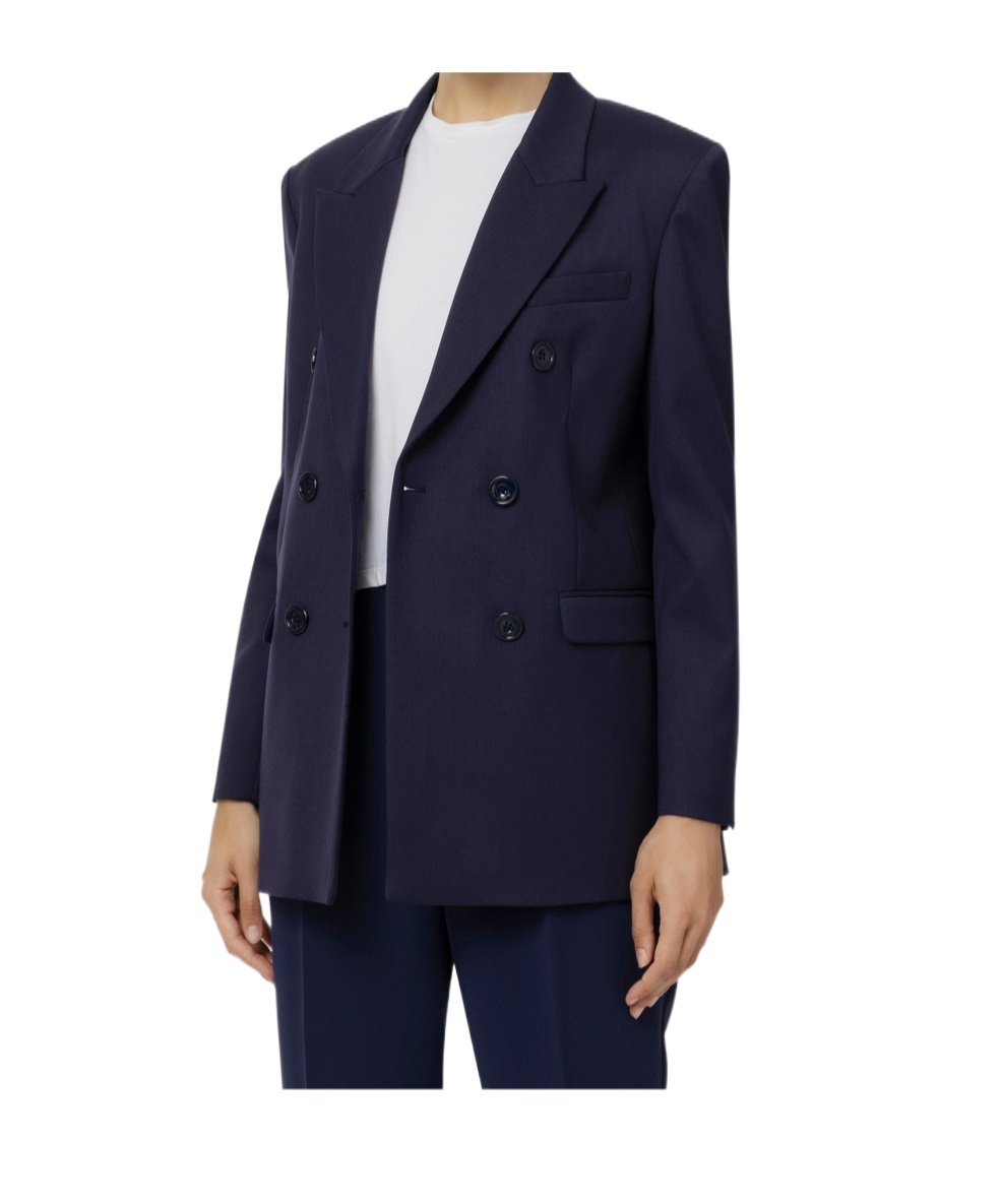 Elisabetta Franchi Double-breasted Blazer In Navy Blue