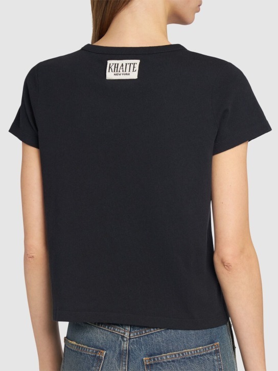Khaite Samson Cotton Knitted T-shirt In Black