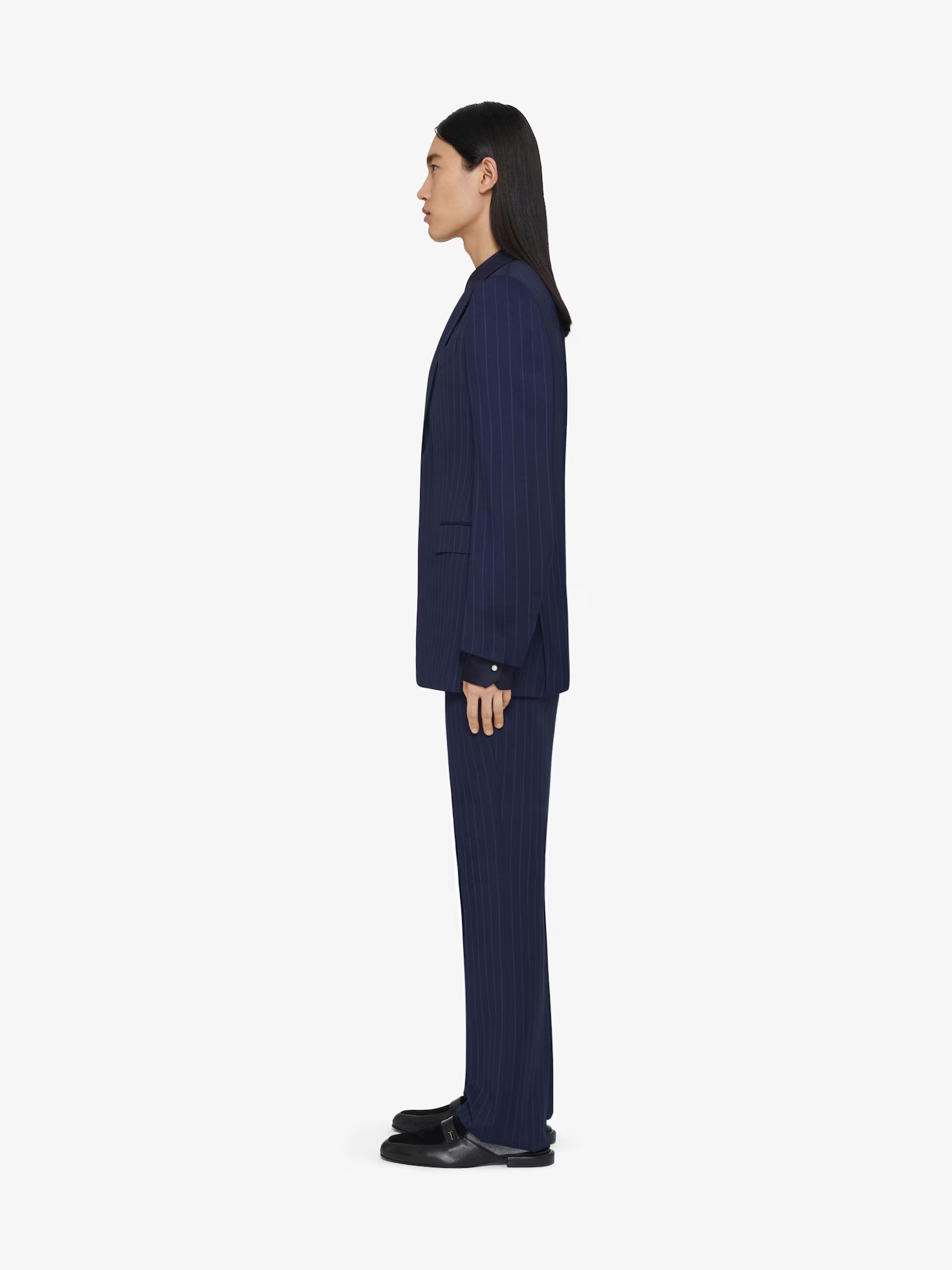 Givenchy Slim Fit Striped Jacket In Wool In Blue
