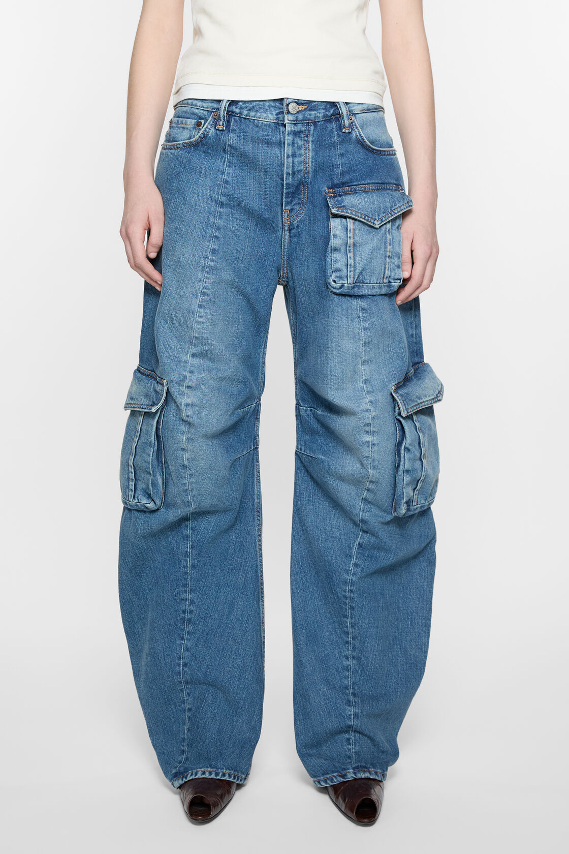 Acne Studios Multi-pocket Jeans In Blue