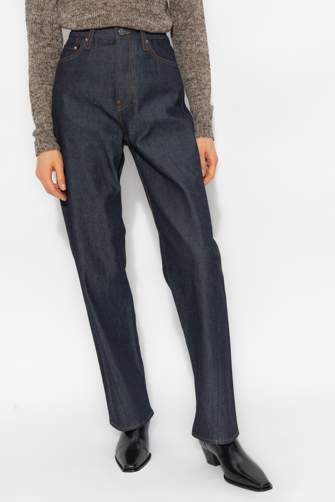 Totême Straight Leg Jeans In Black