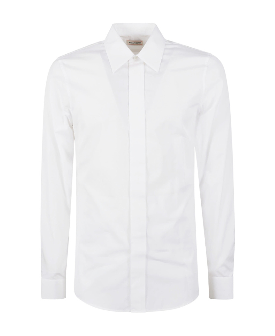 Alexander Mcqueen Long-sleeved Button Fastened Shirt In White