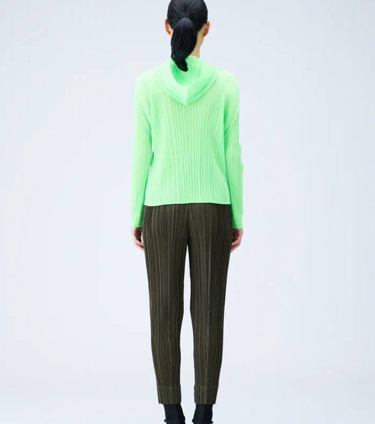 Shop Issey Miyake High-waisted Pleated Trousers In Green