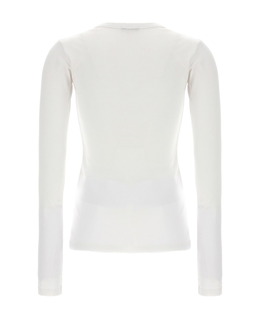 Ann Demeulemeester Logo Long-sleeved T-shirt In White