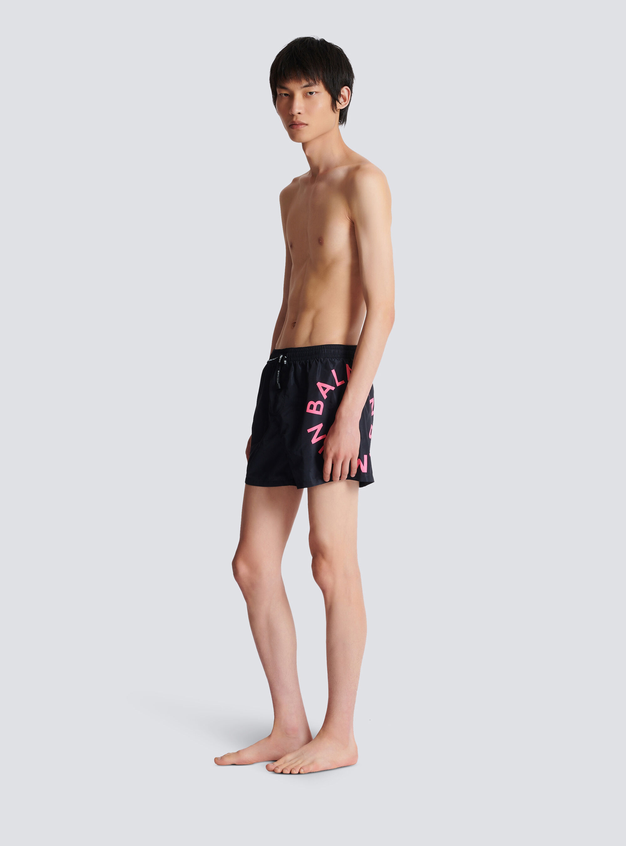 Shop Balmain Swim Shorts In Black