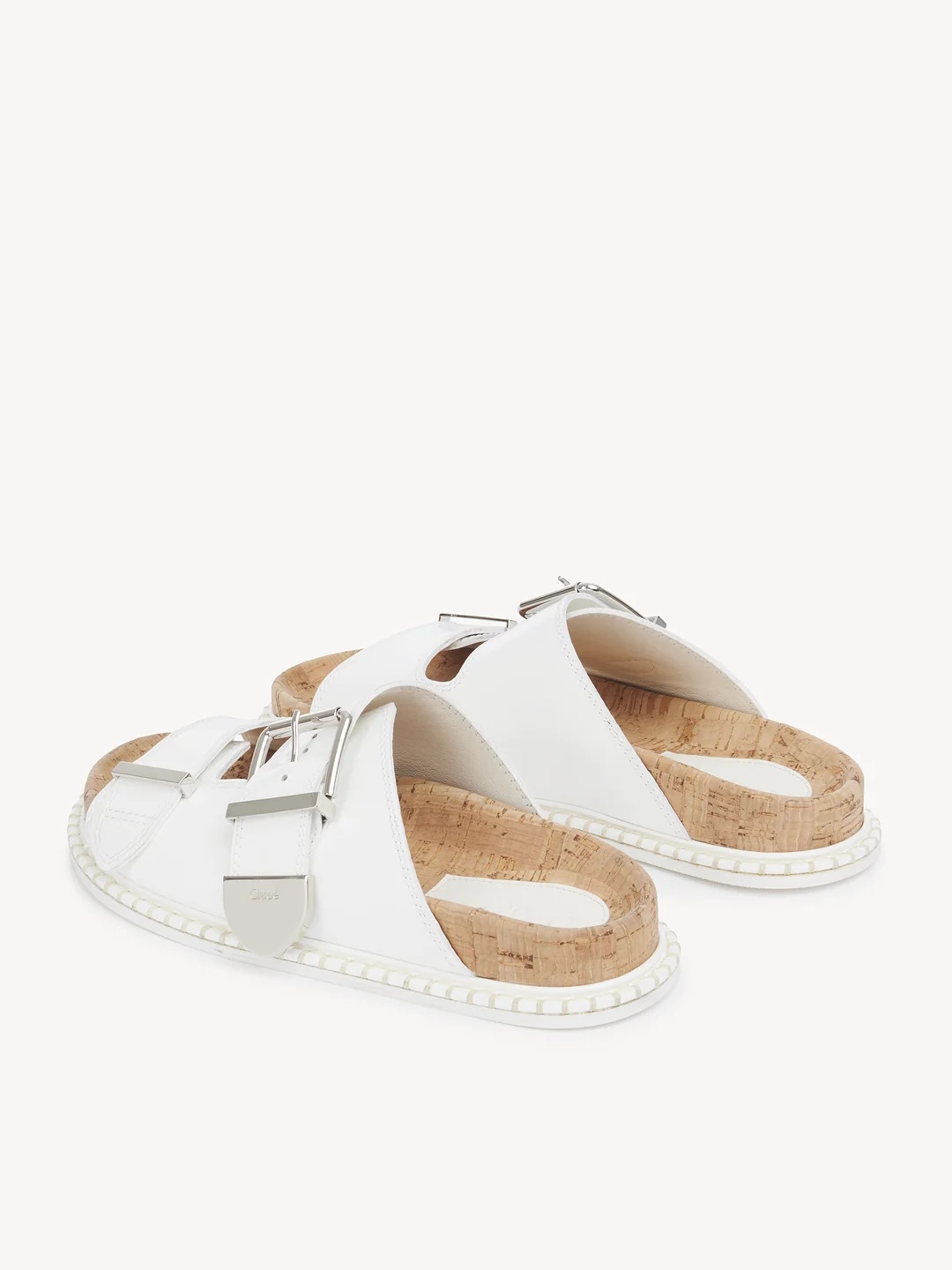 Chloé Clasp Details Slippers In White