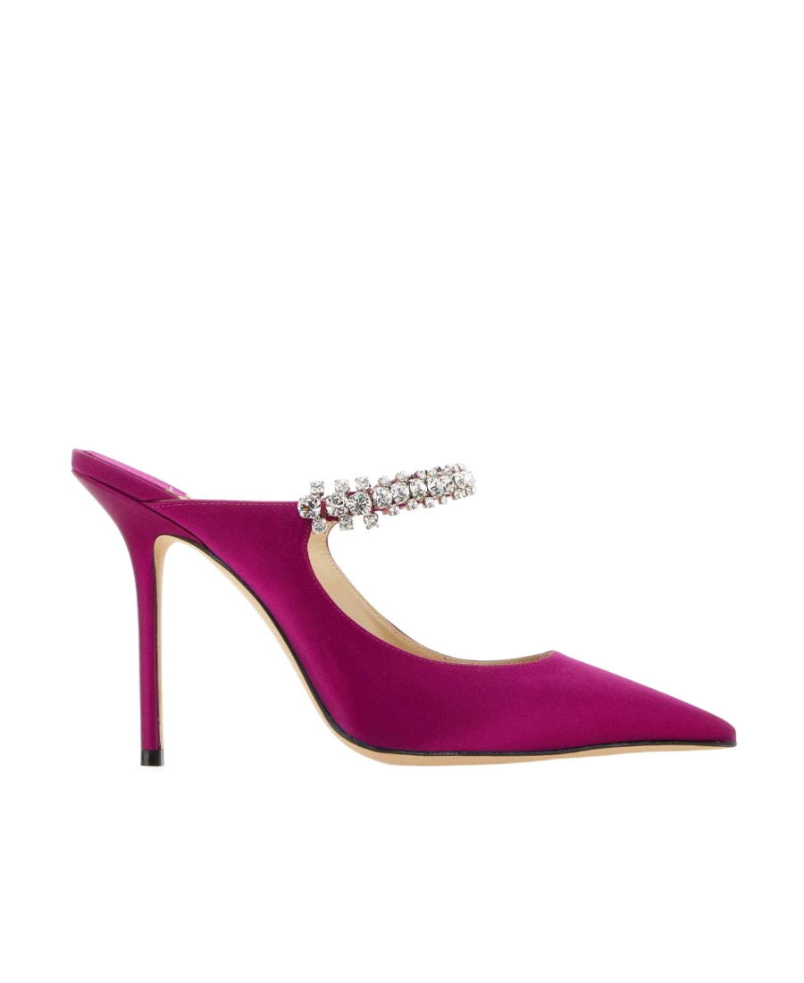 Jimmy Choo Bing 100mm Crystal-embellished Mules In Purple