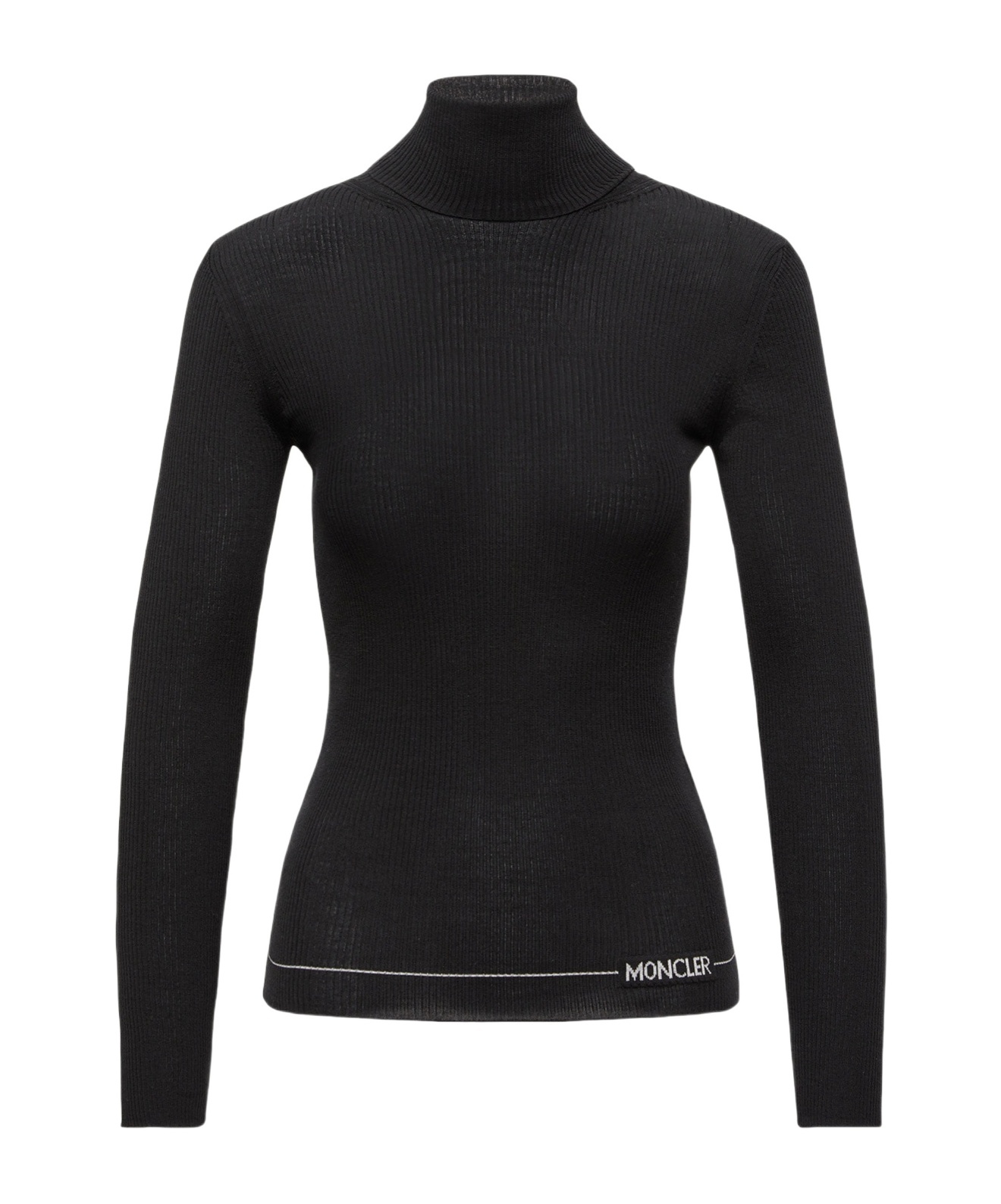Moncler Fitted Turtleneck Knitwear Long Sleeves In Black