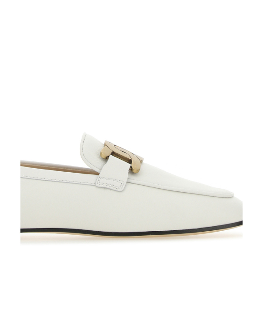 Tod's Kate Embellished Leather Loafers In White
