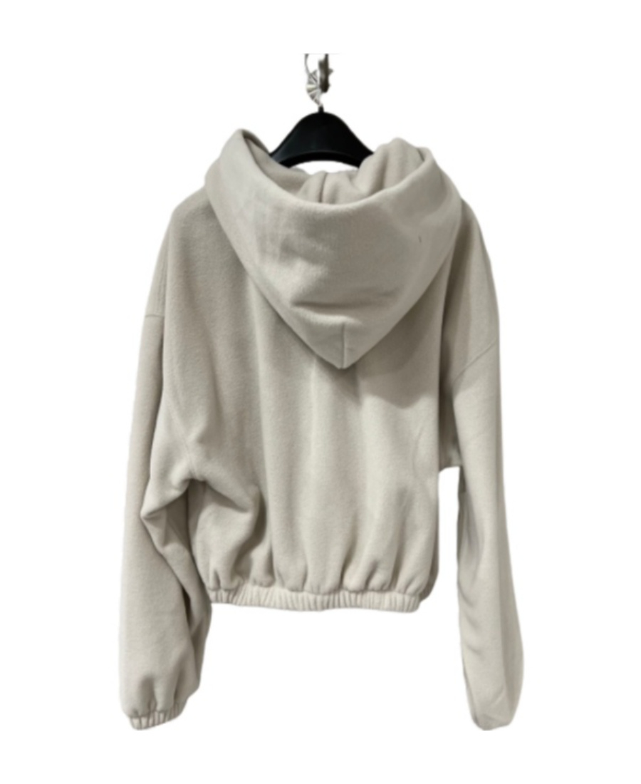 We11 Done Long-sleeved Hooded Zipper Sweater In Nude