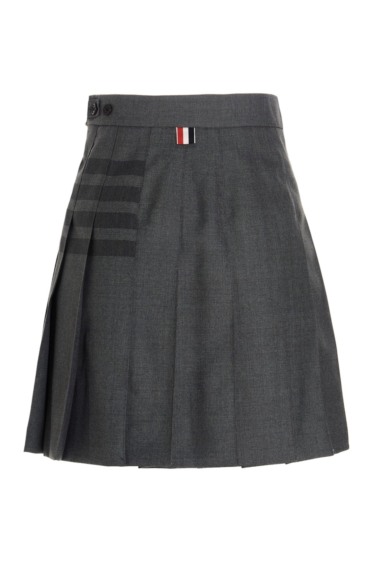 Thom Browne 4-bar Pleated Mini Skirt In Black