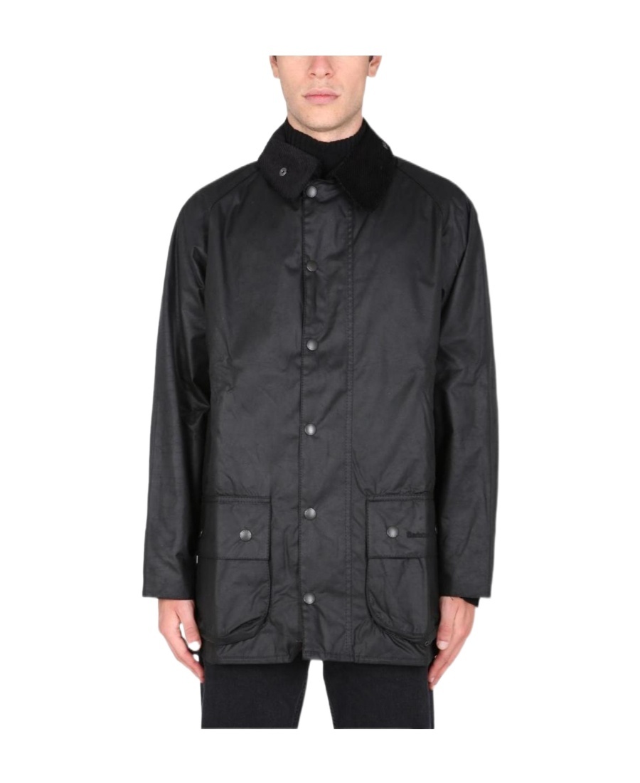 Barbour Ashby Waxed Jacket In Black