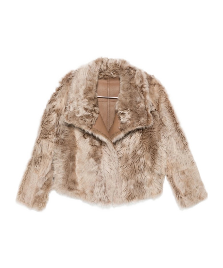 Yves Salomon Leather-trimmed Fur Jacket In Brown