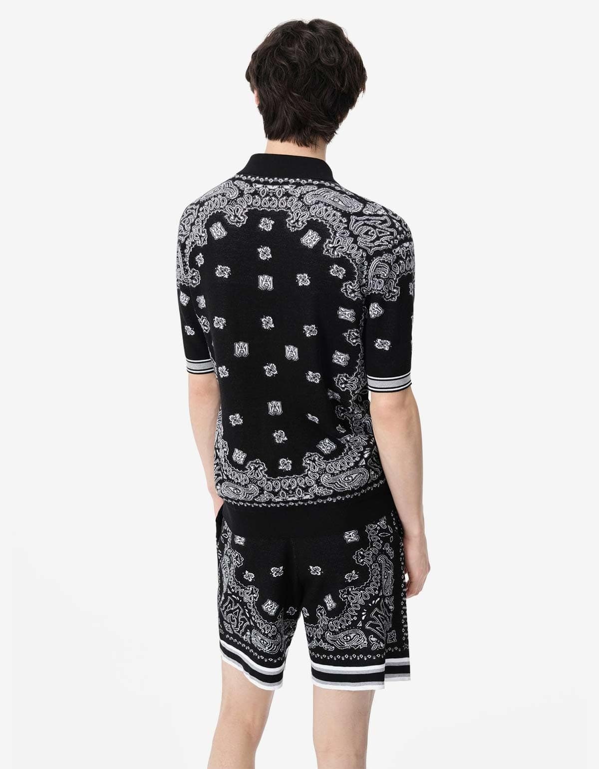 Amiri Bandana Polo Shirt In Black