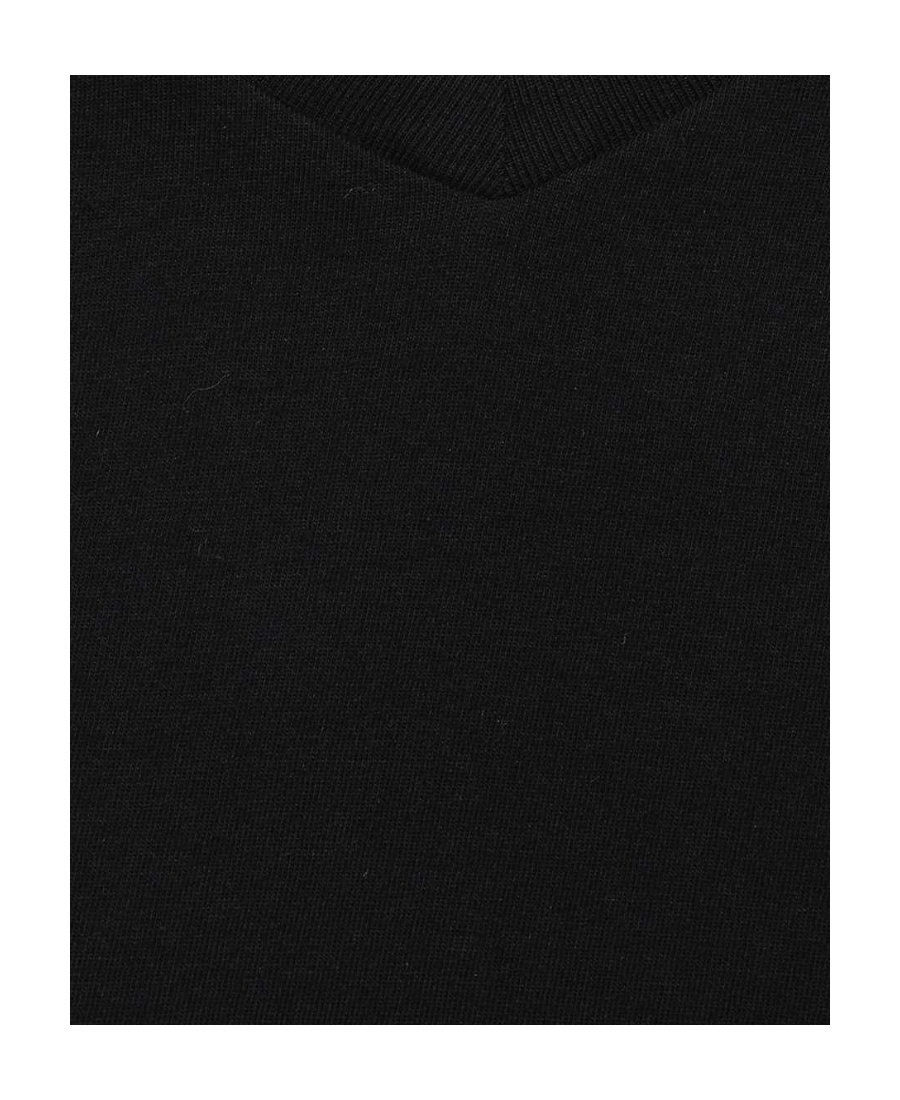 Jil Sander V-neck Cotton T-shirt In Black
