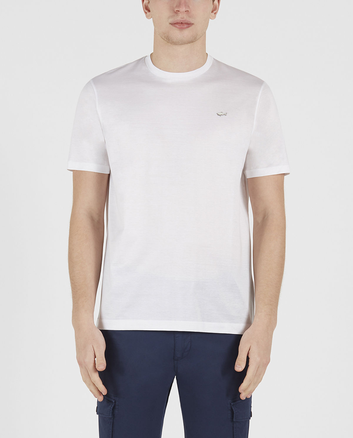 Paul & Shark V-collar Short-sleeved T-shirt In White
