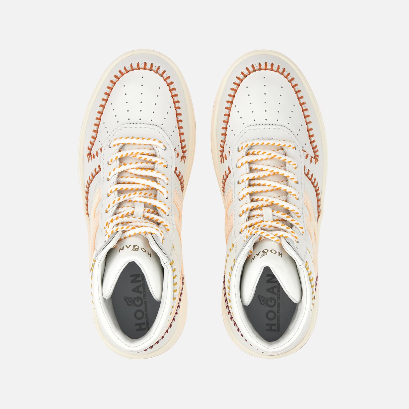 Hogan High-top Lace-up Sneakers In White