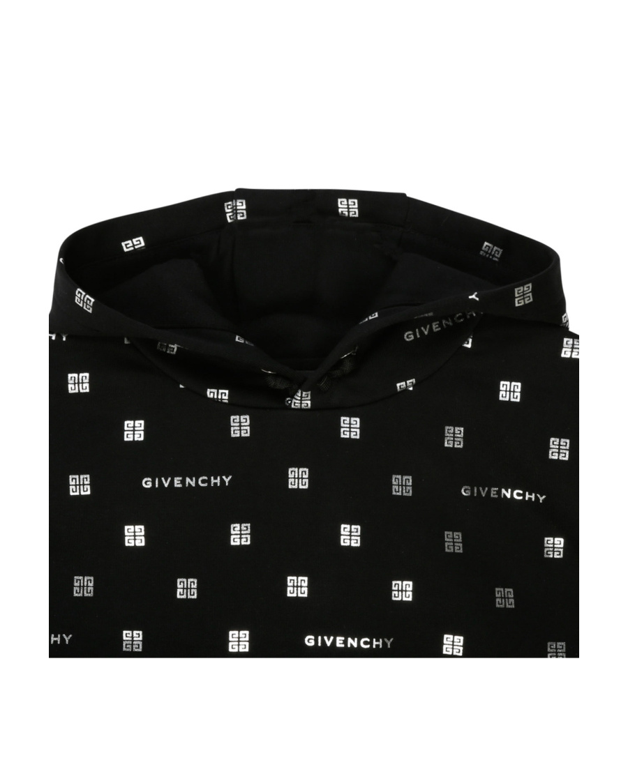 Givenchy Girl's Cropped 4g Logo-print Hoodie In Black