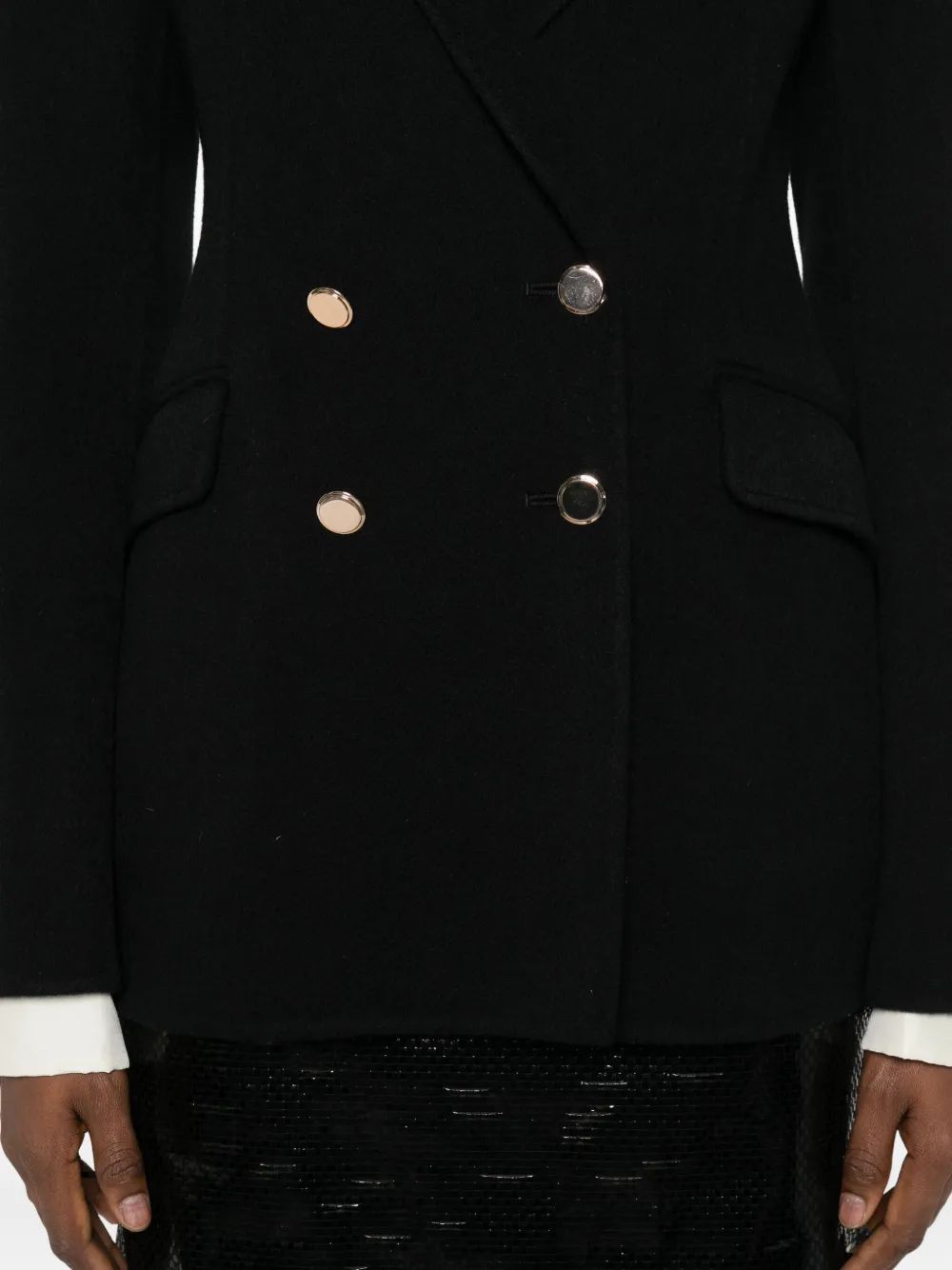 Gabriela Hearst Cashmere Double-breasted Fitted Jacket In Black
