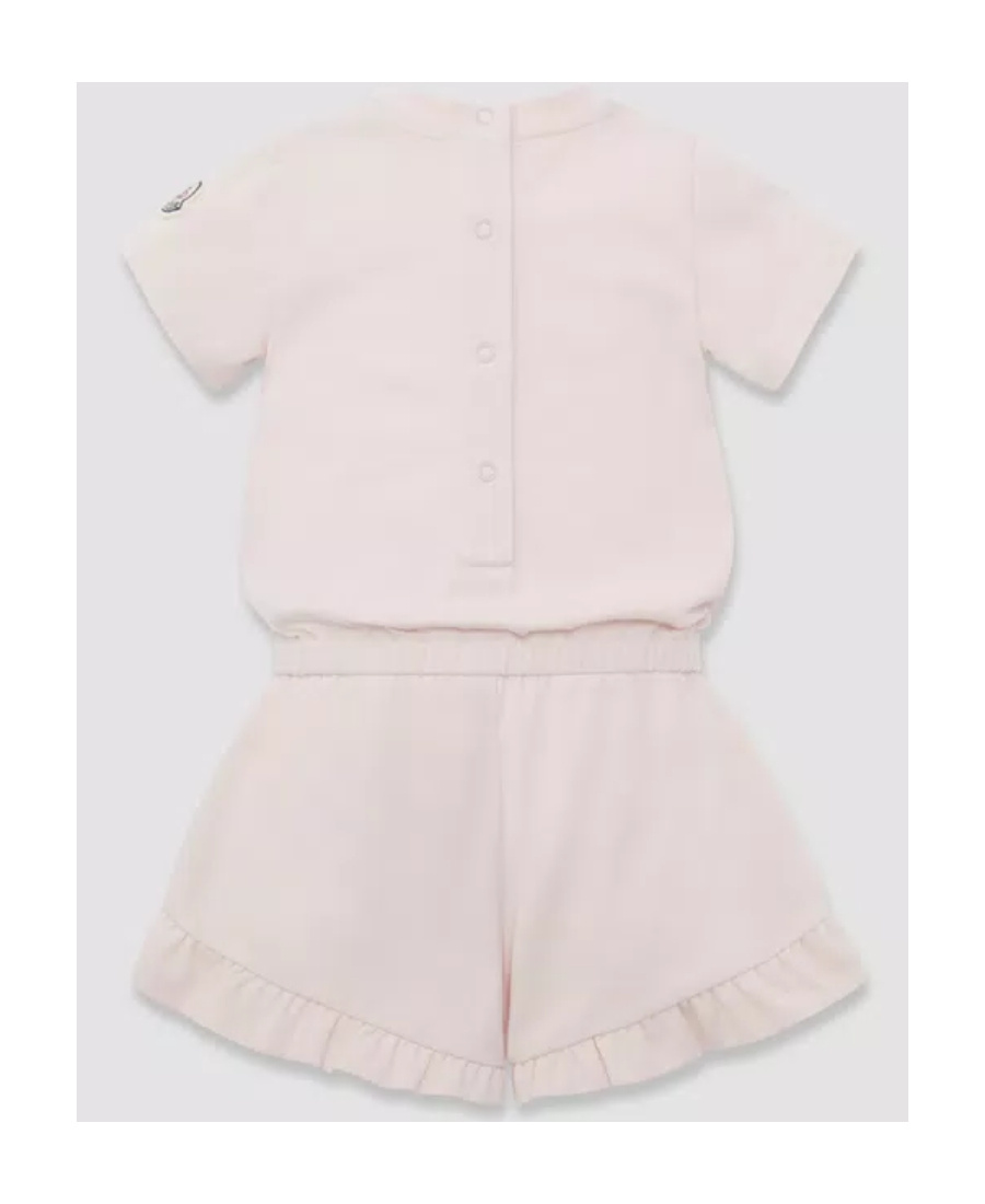 Moncler Logo Printed Jumpsuit In Pink