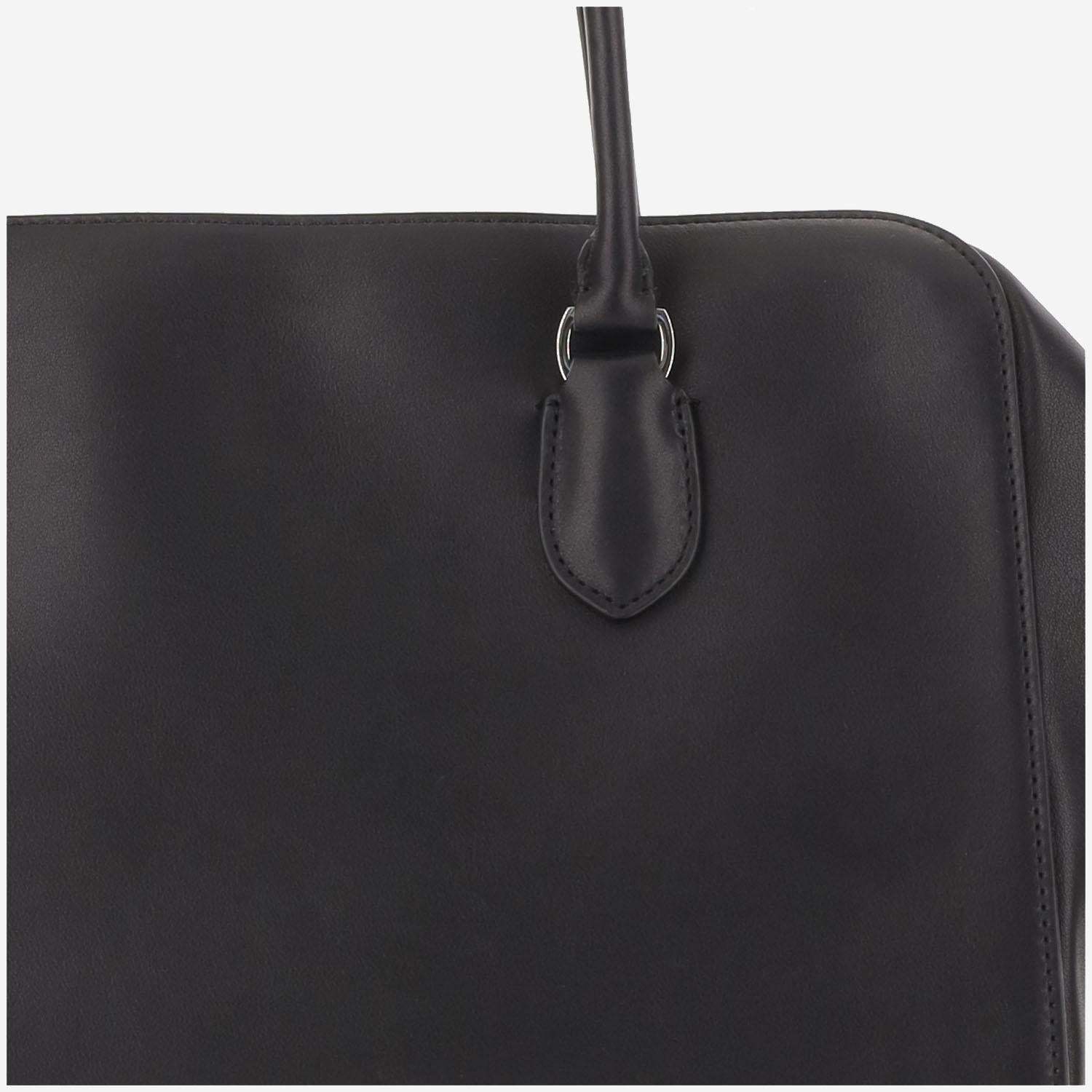 The Row Ew Leather Bowling Bag In Black