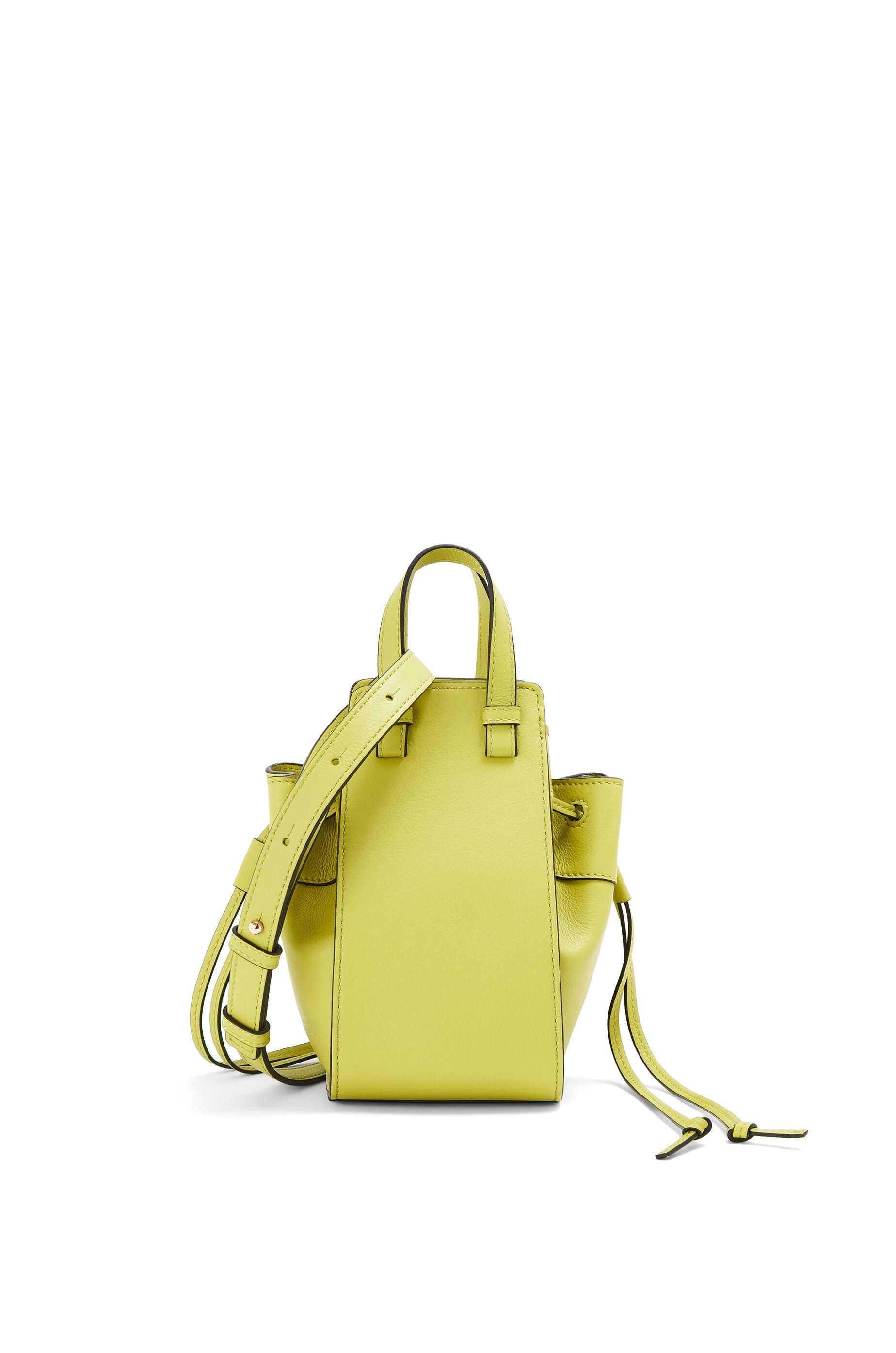 Loewe Hammock Logo-embossed Leather Bucket Bag In Yellow