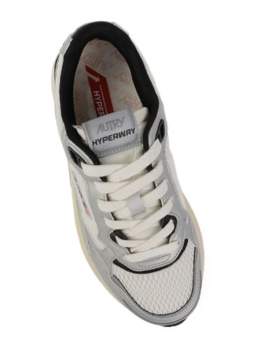 Autry Hyperway Sneaker In Mesh And Suede Sneakers Silver In White