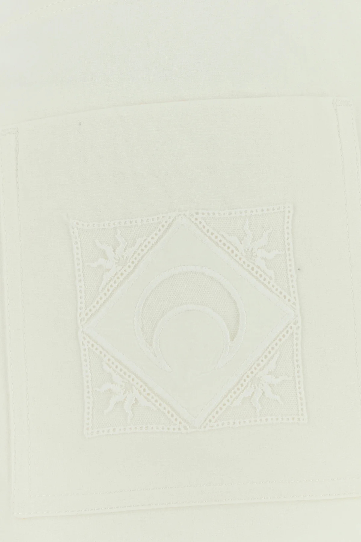 Marine Serre Cotton Trousers With Embroidered Pockets In White