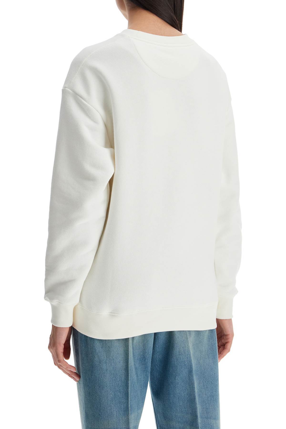 Valentino Round-collar Long-sleeve Hoodie In White