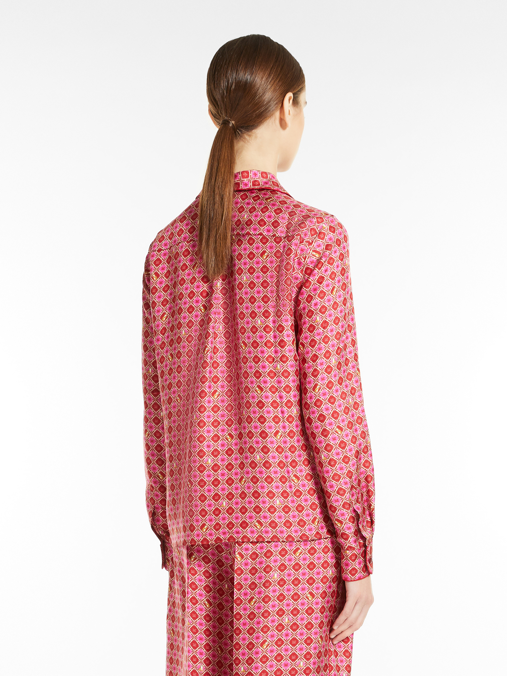 Max Mara Printed Silk Shirt In Pink