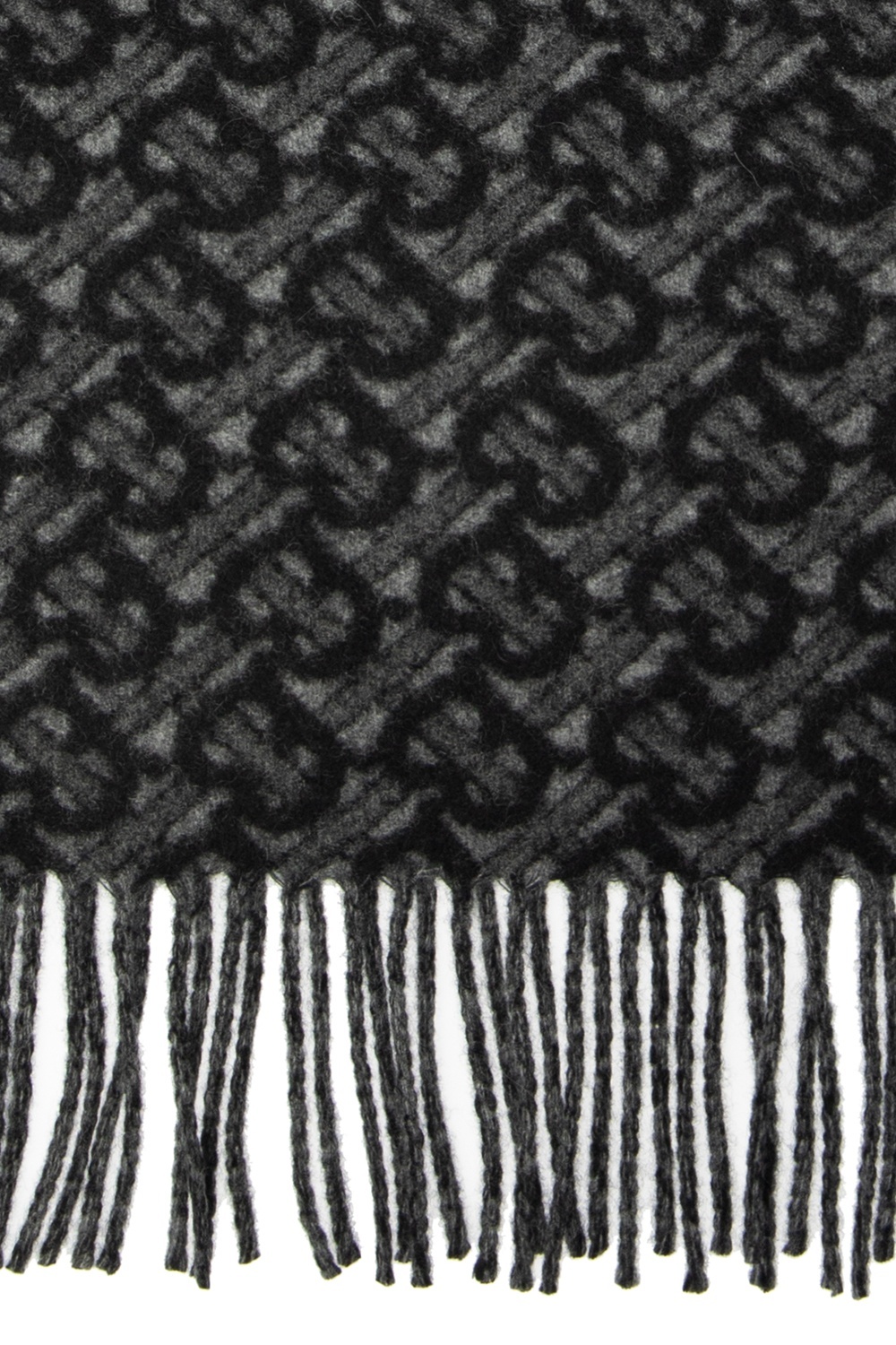 Burberry Monogram Jacquard Scarf In Black