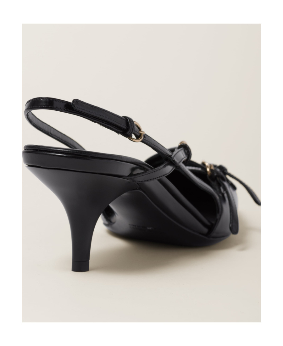Miu Miu Buckle-embellished Slingback Pumps In Black