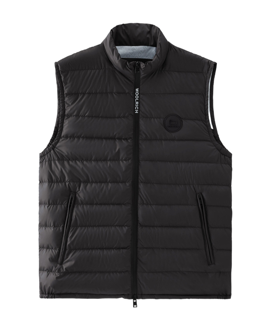 Woolrich Logo-patch Padded Down Gilet In Gray