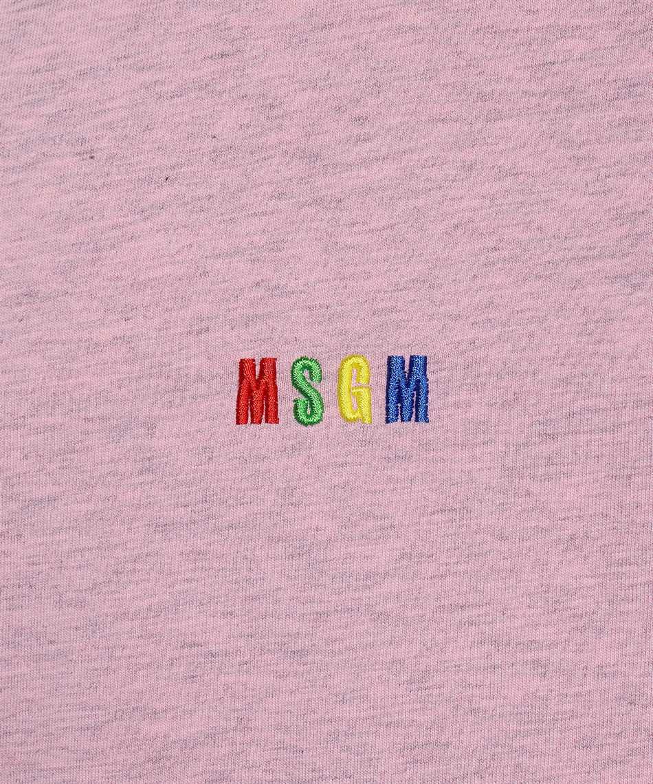 Msgm Logo Embroidered Crewneck T-shirt In Pink