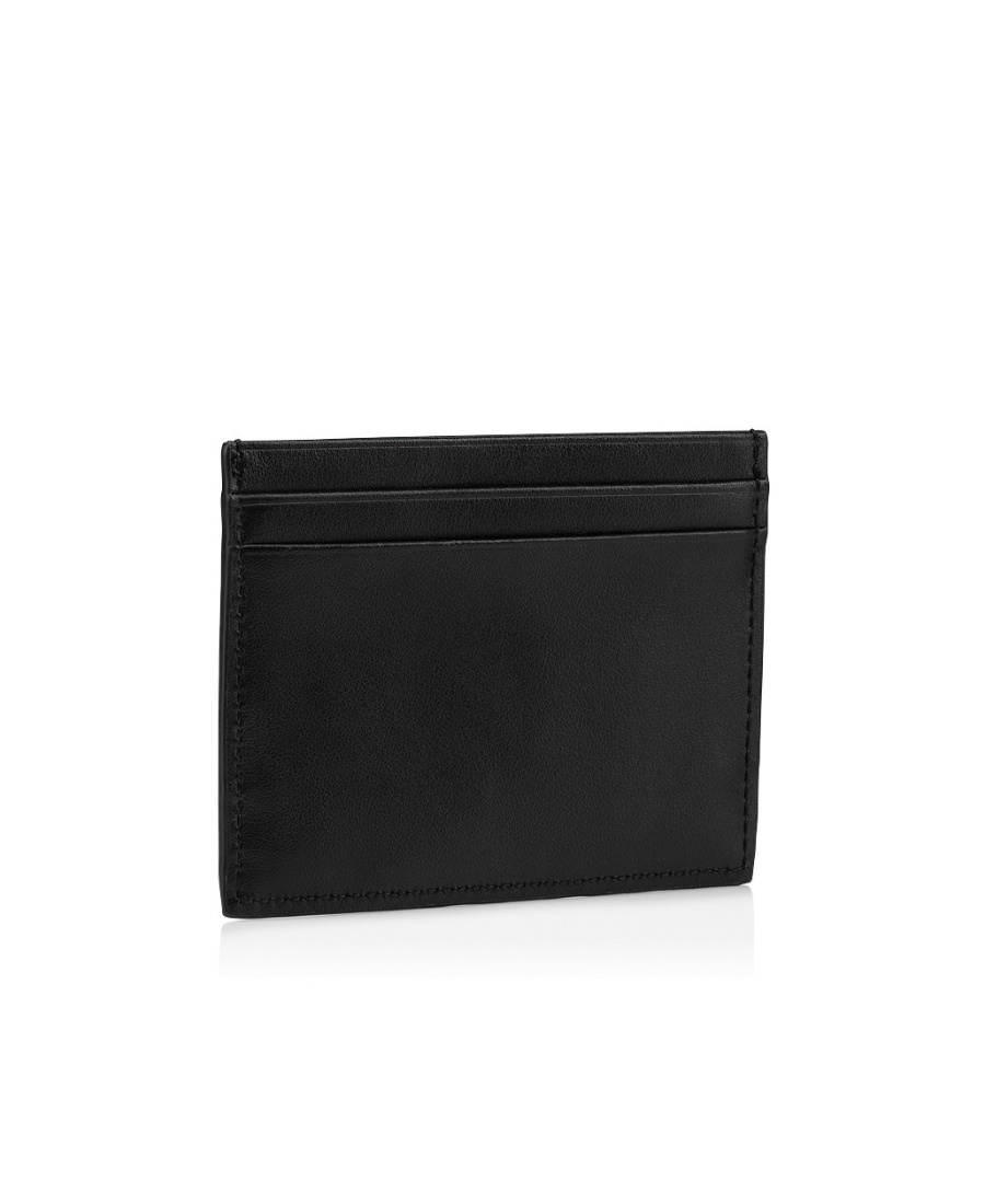 Christian Louboutin Logo-plaque Leather Cardholder In Black