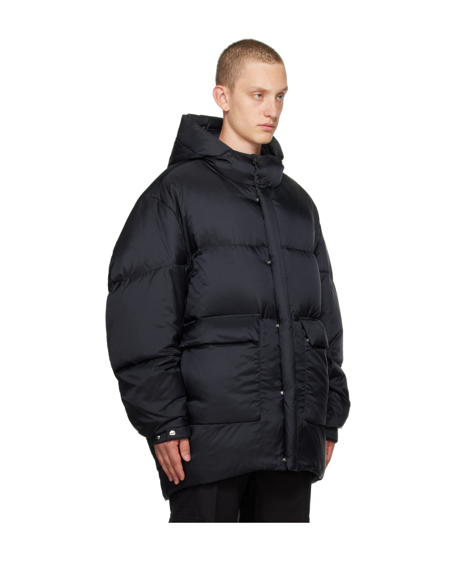 Wooyoungmi Quilted Funnel Collar Down Jacket In Black