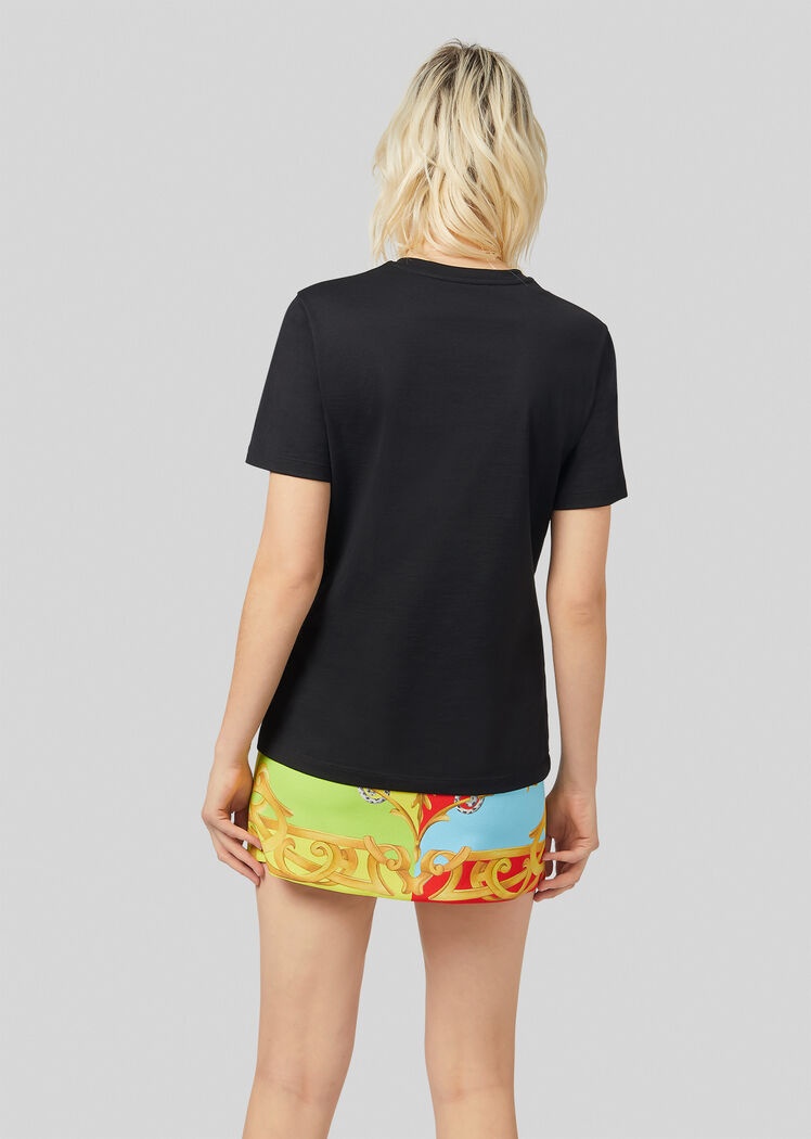 Versace Medusa Print T-shirt In Black