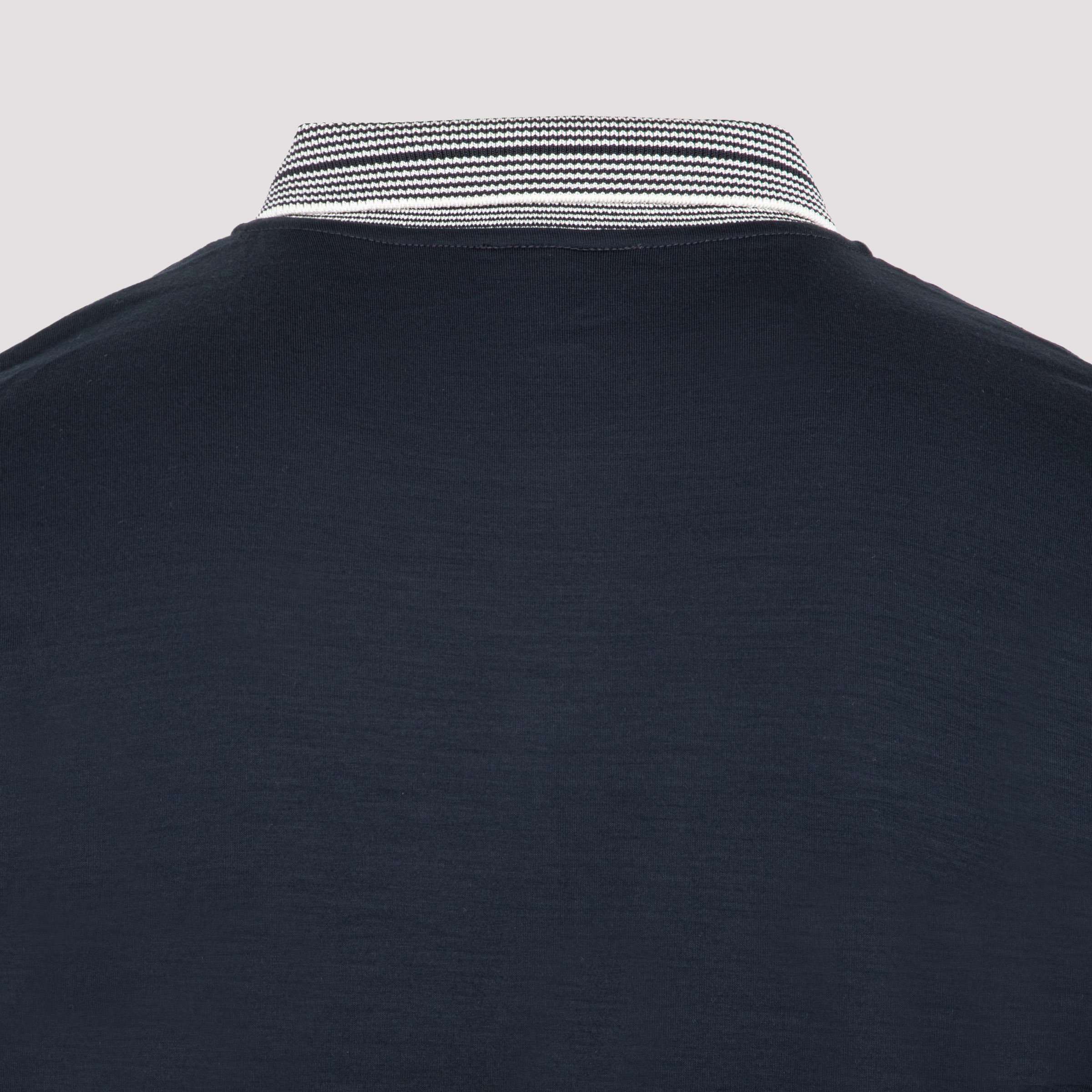 Giorgio Armani Embroidered Logo Polo Shirt In Black
