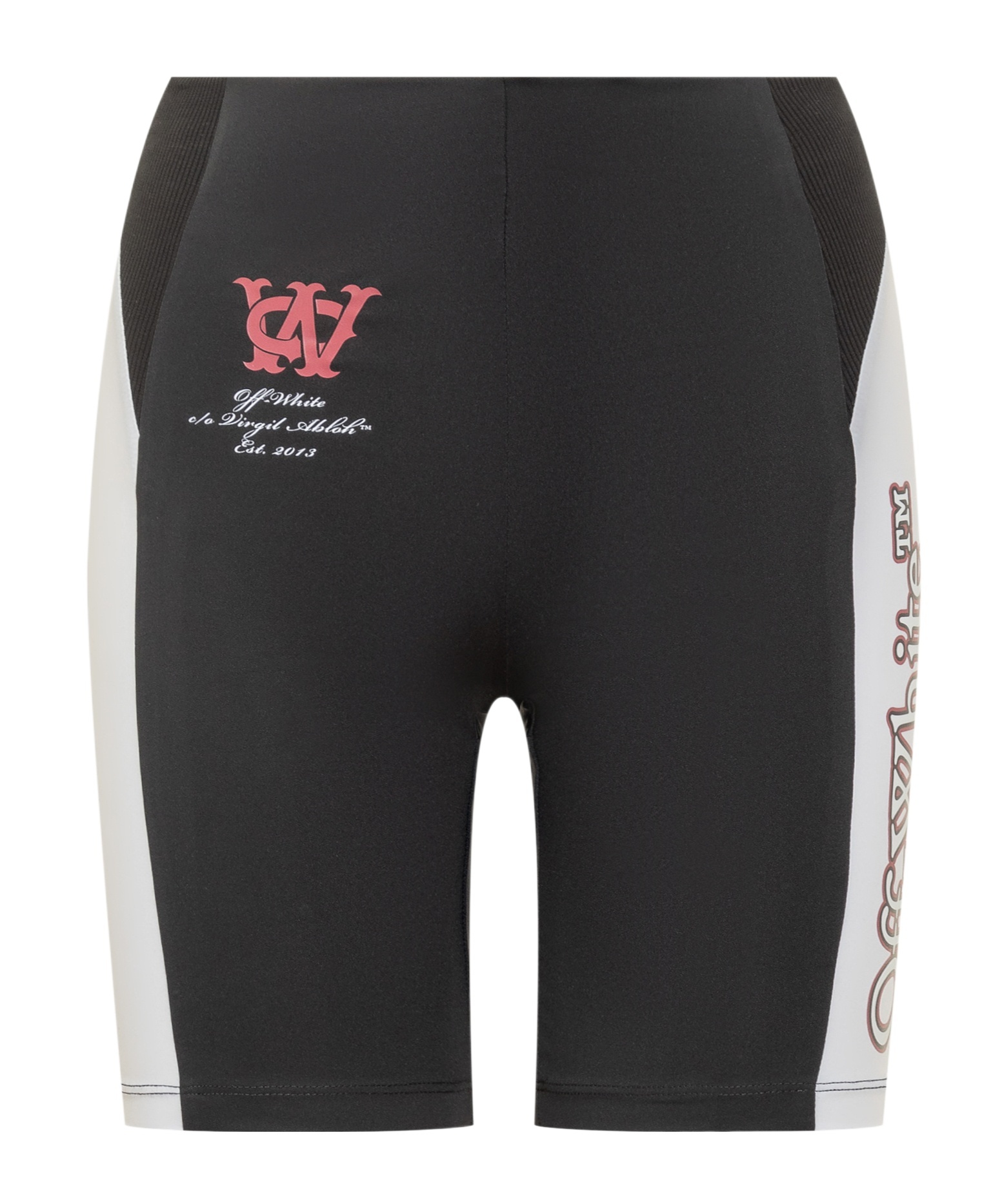 Off-white Black Cyclist Shorts With Side Print In Black